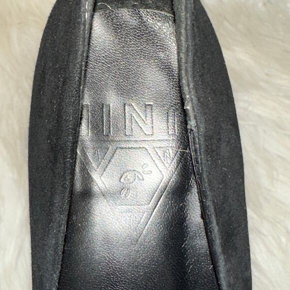 UNIF Vapor Heels Suede Leather Platform Block Ombre Clear Heel Pumps, Black - Picture 9 of 11